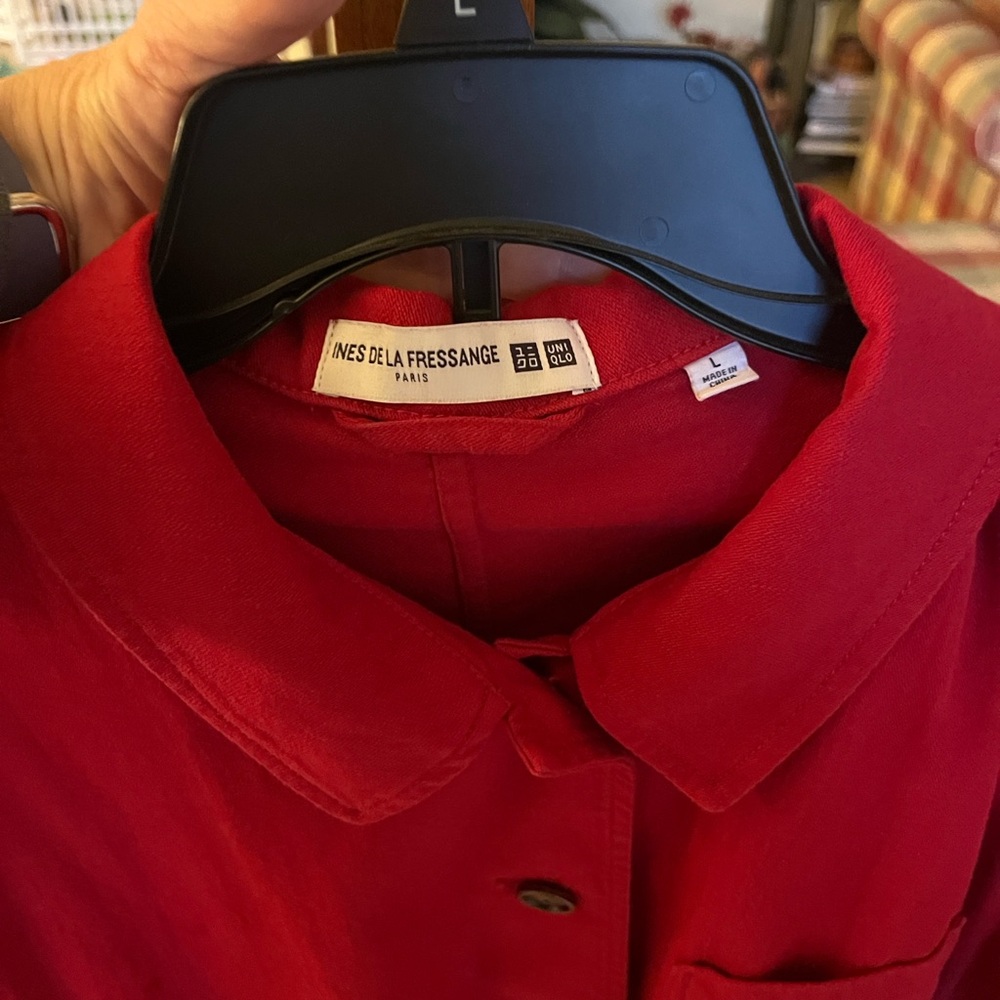 Uniqlo Inez De La Fressange Paris Red Women's Blazer Red Large - Picture 2 of 9